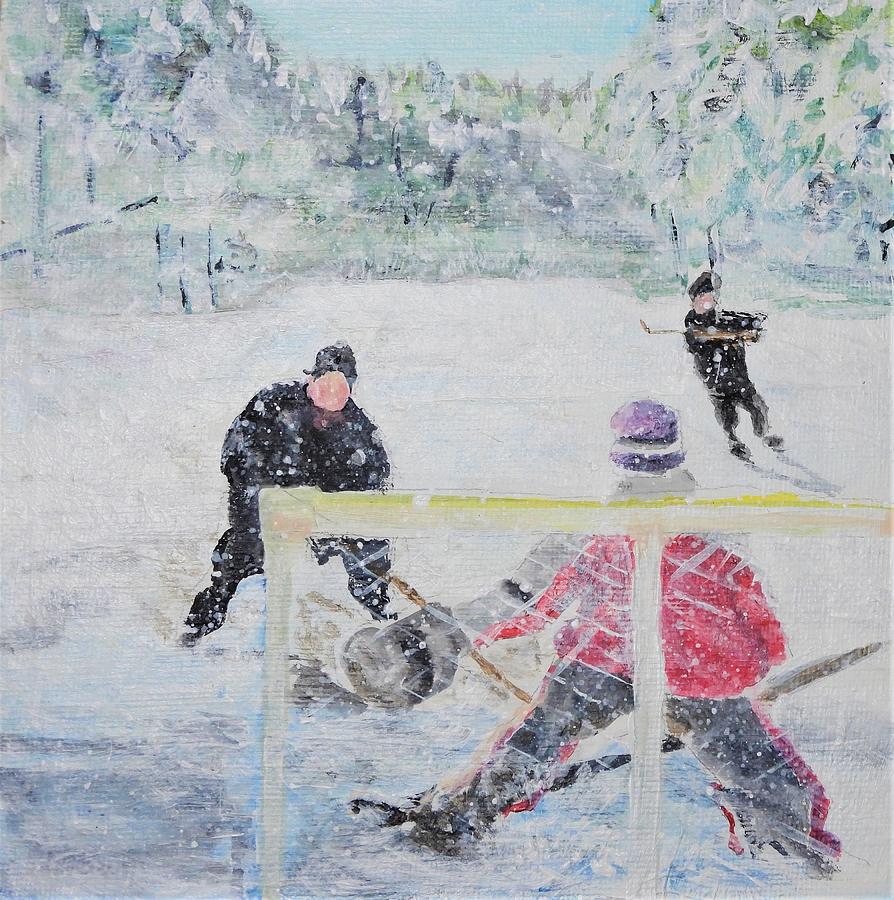Pond Hockey Painting by Betty-Anne McDonald