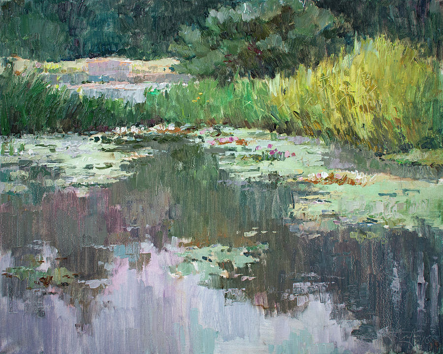 Pond in the Botanical Garden, Riga Painting by Vera Bondare - Fine Art ...