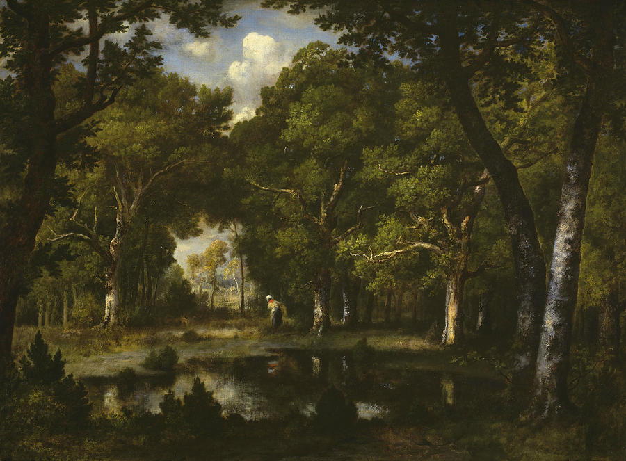 Pond in the Woods Painting by Narcisse Virgilio Diaz