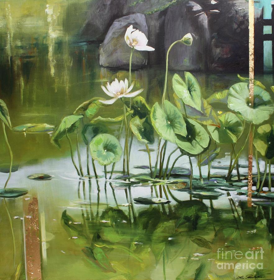 Pond Japonais Monte Carlo Painting by Lin Petershagen