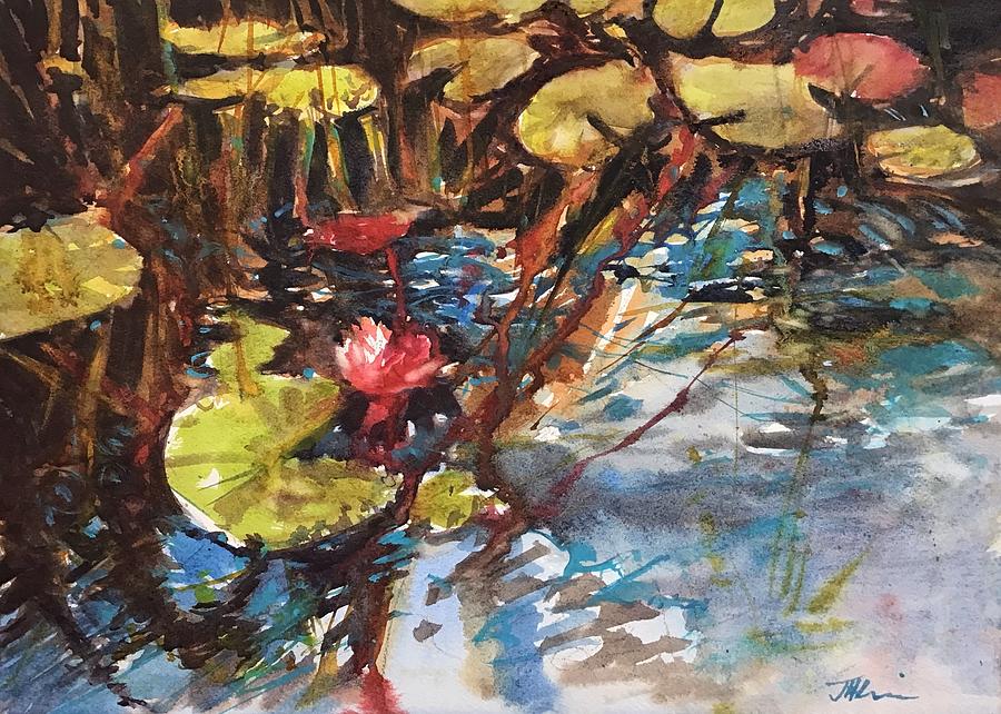 Pond Layers  Painting by Judith Levins