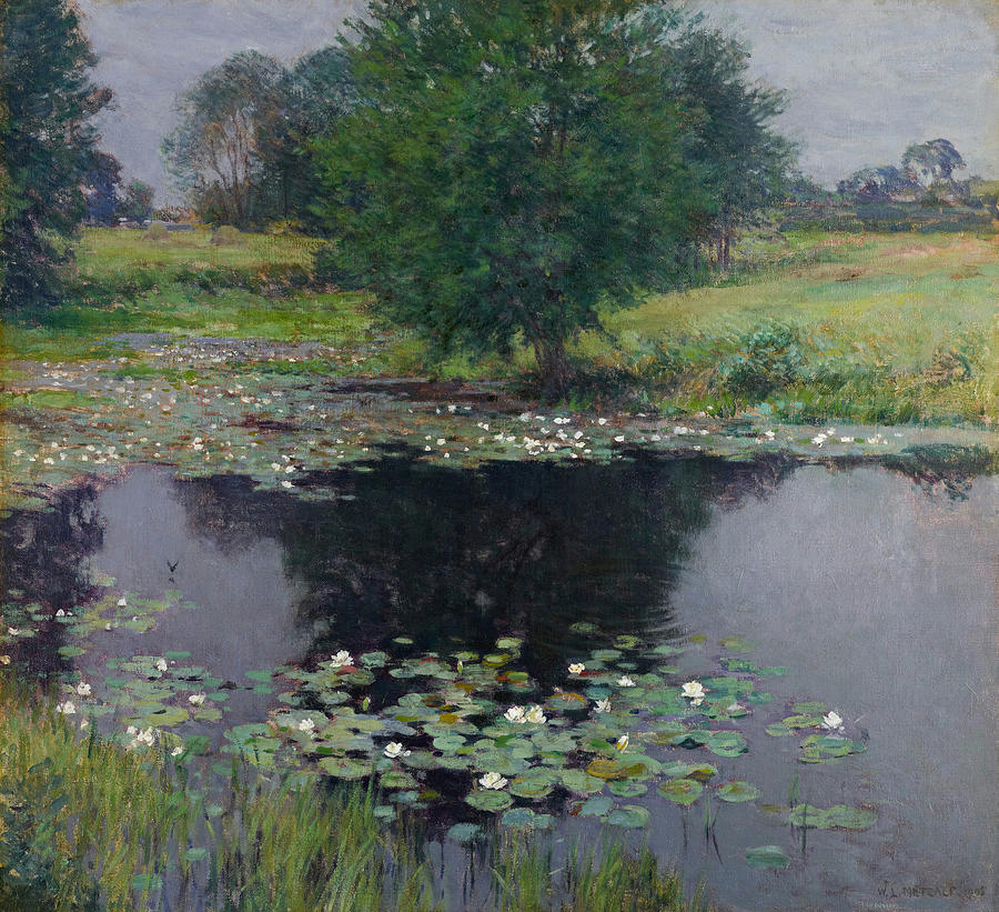 Pond Lilies - Willard Metcalf Painting by Aesthetics Store Pond Lilies - Willard Metcalf Painting by Aesthetics Store