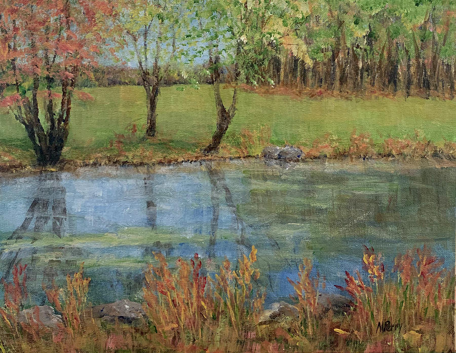 Pond Reflections Painting by Margie Perry