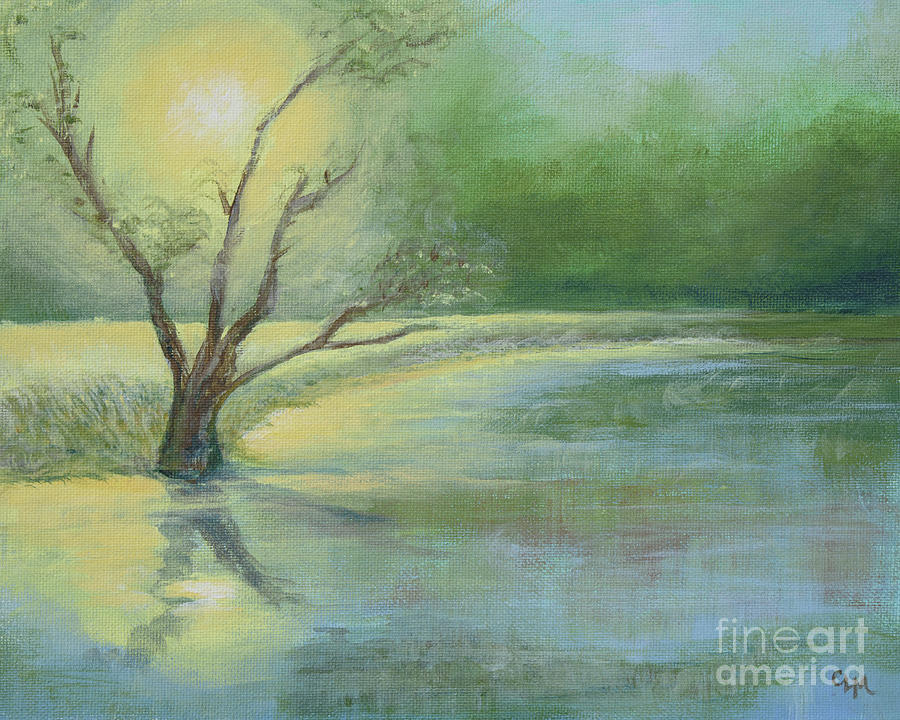 Pond Scene Painting by Cheryl McClure