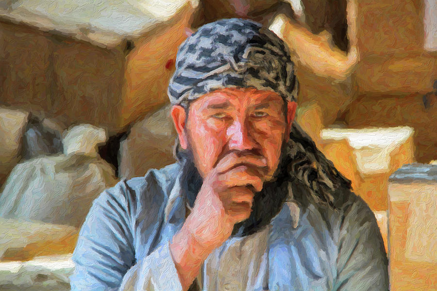 Pondering Afghan Laborer Photograph by SR Green