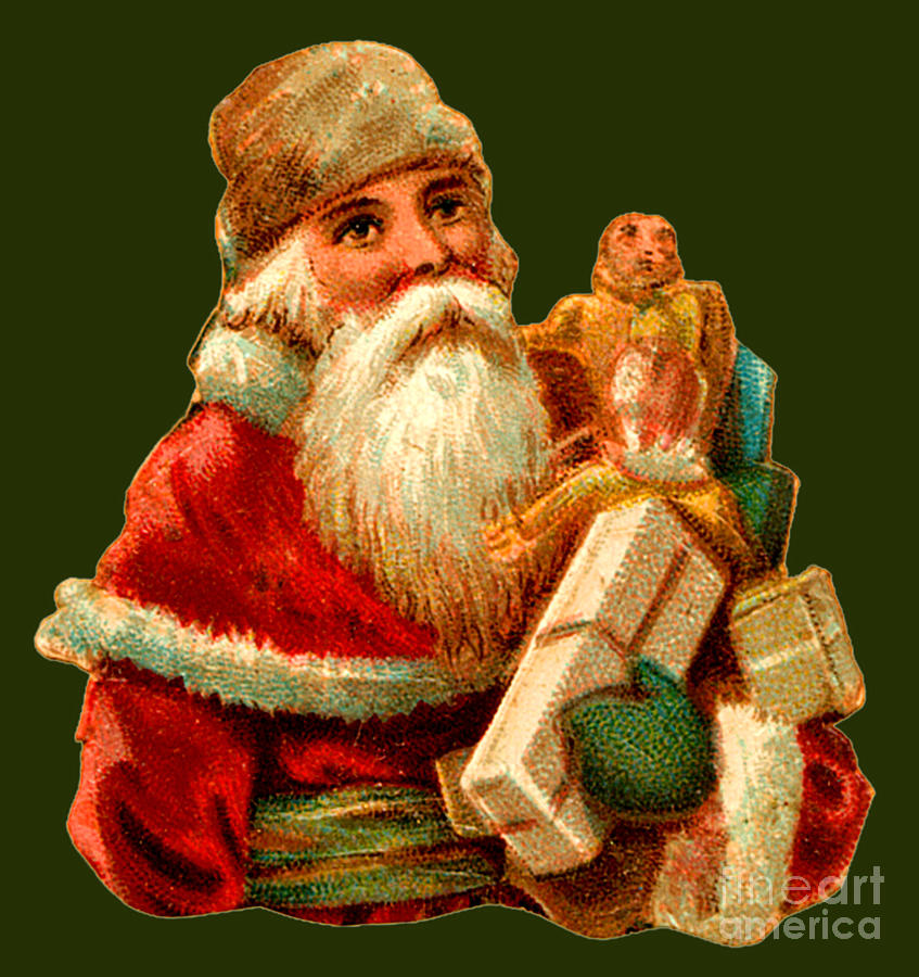 Pondering Santa With Toys Painting