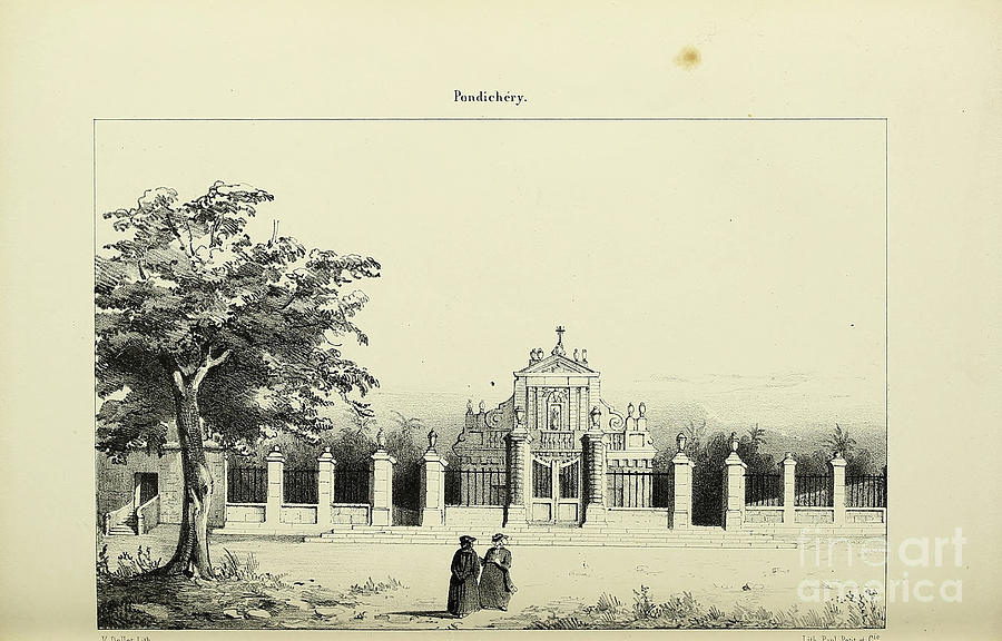 Pondicherry here as Pondichery India 1843 r1 Drawing by Historic  illustrations  Pixels