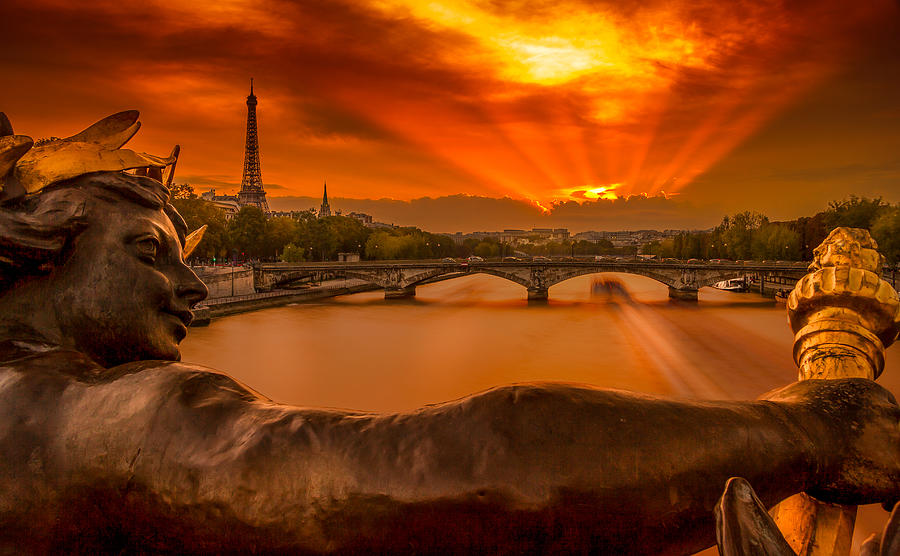 Pont Alexandre III Sunset III Photograph by Jean Surprenant
