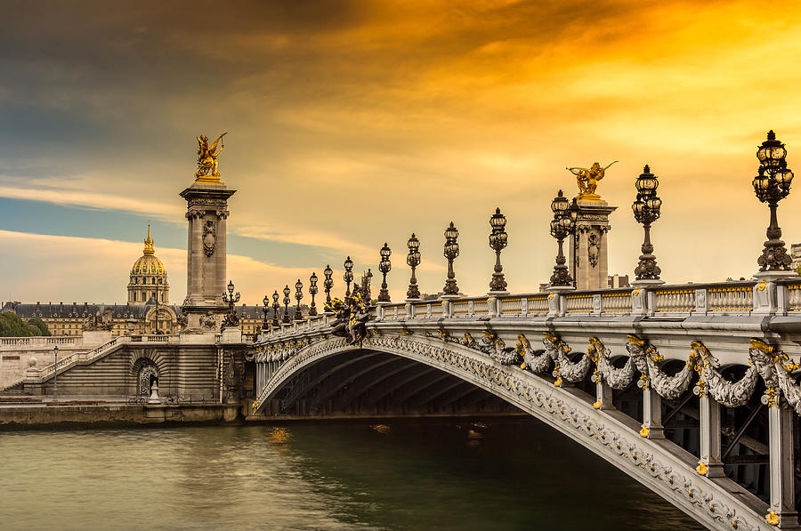 Pont Alexandre III Sunset Photograph by Jean Surprenant