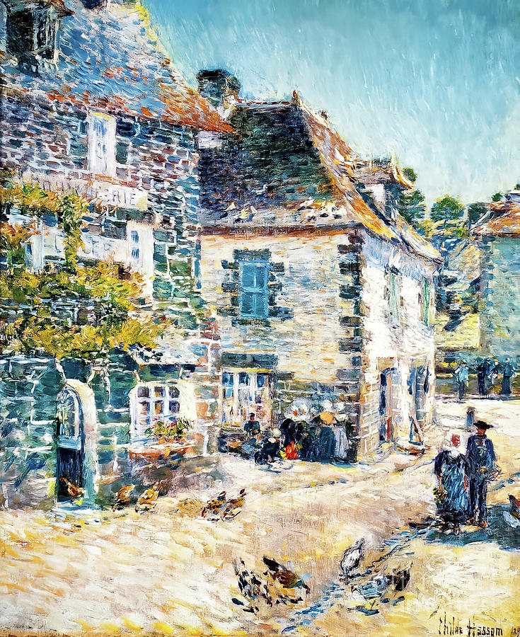 Pont Aven, Noon Day by Childe Hassam 1897 Painting by Childe Hassam