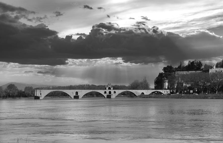 Pont DAvignon France black and white- Photo 163 Photograph by Lucie Dumas