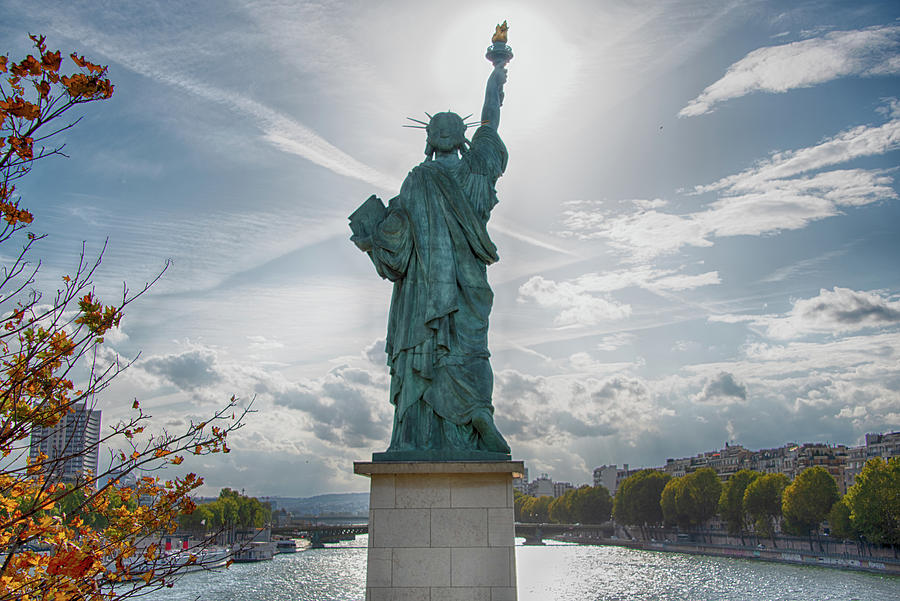 Pont de Grenelle Statue of Liberty - Paris - France Photograph by Bruce Friedman