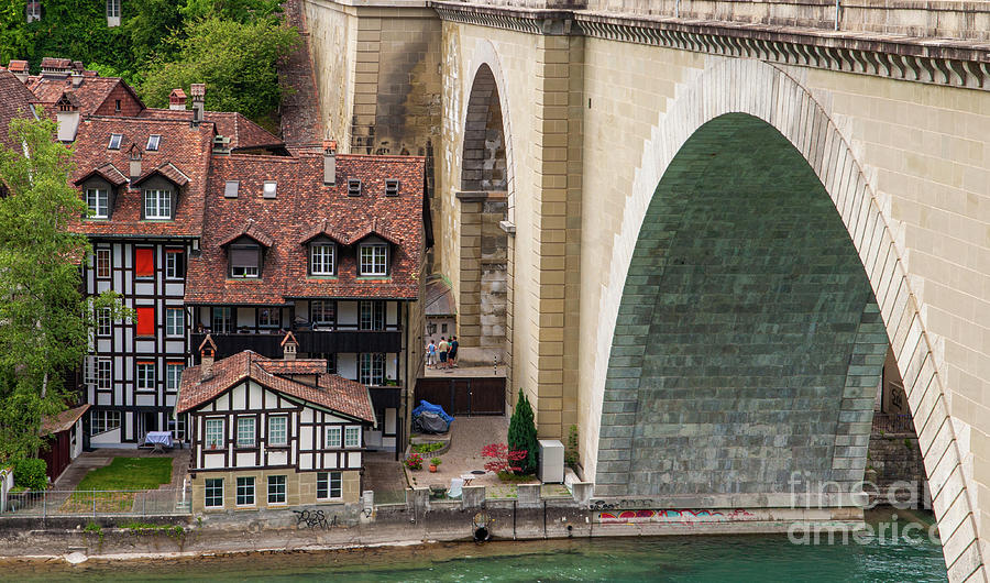 Pont de Nydegg Bridge and houses at The Aare River Photograph by Dejan Jovanovic