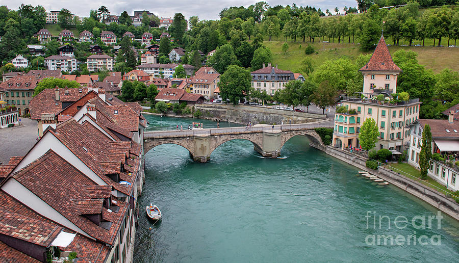 Pont De Nydegg Bridge And The Aare River Panorama Photograph