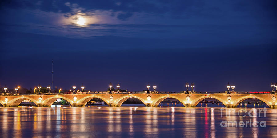 Architecture Photograph - Pont de Pierre in Bordeaux, France by Delphimages Photo Creation