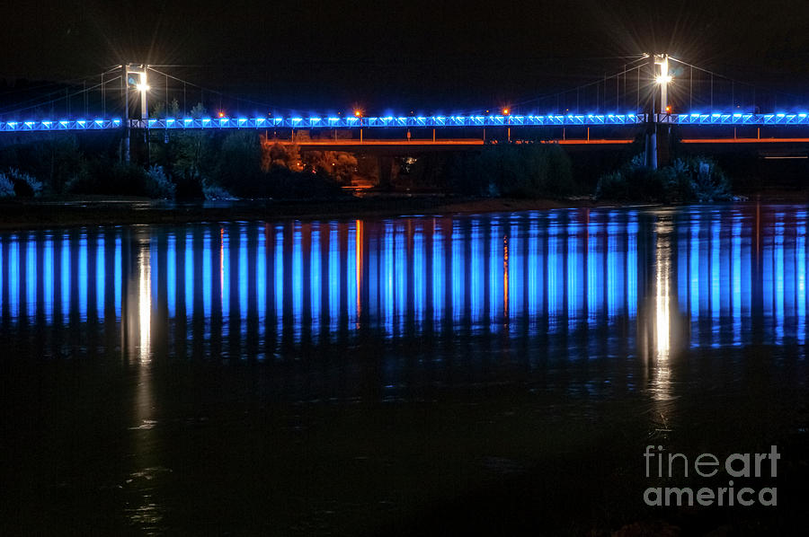 Pont Mirabeau at Night Photograph by Bob Phillips