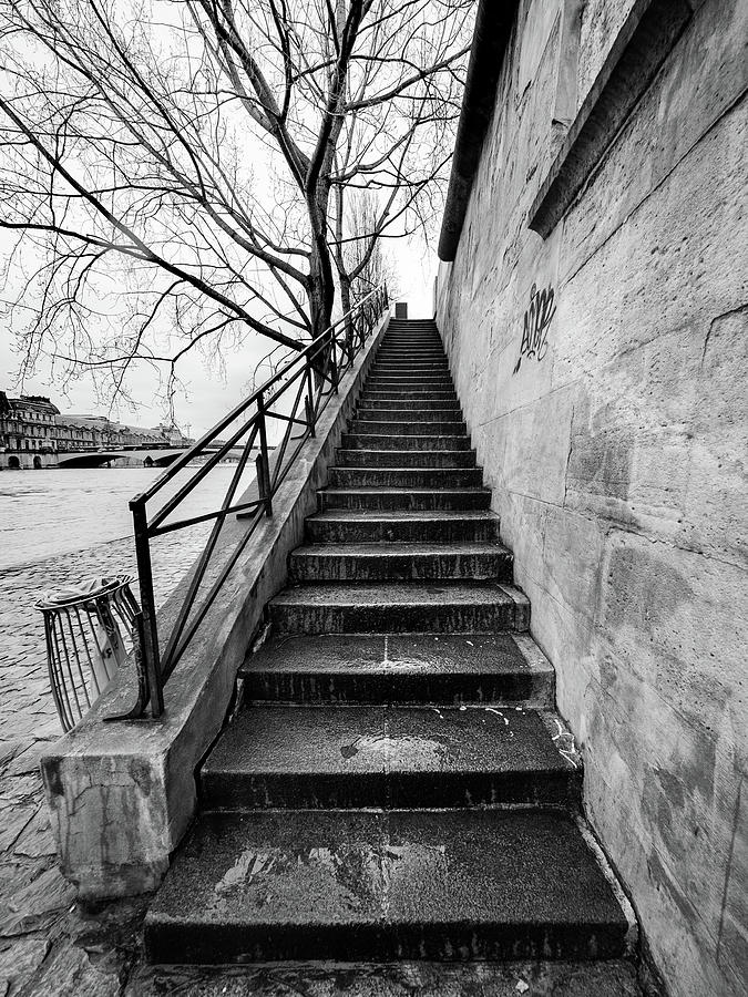 Paris Photograph - Pont Royal Stairs by Morey Gers