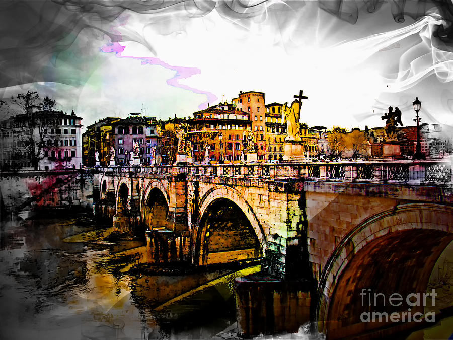 Ponte SantAngelo In Rome, Italy Photograph by Al Bourassa