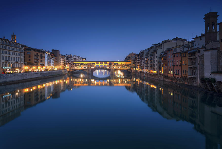 Ponte Vecchio Blue Hour Photograph by Stefano Orazzini