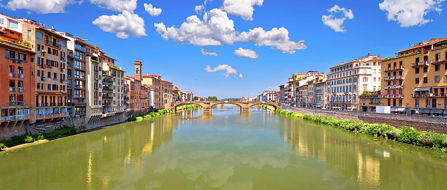 Ponte Vecchio bridge and Florence waterfront panoramic view Photograph by Brch Photography