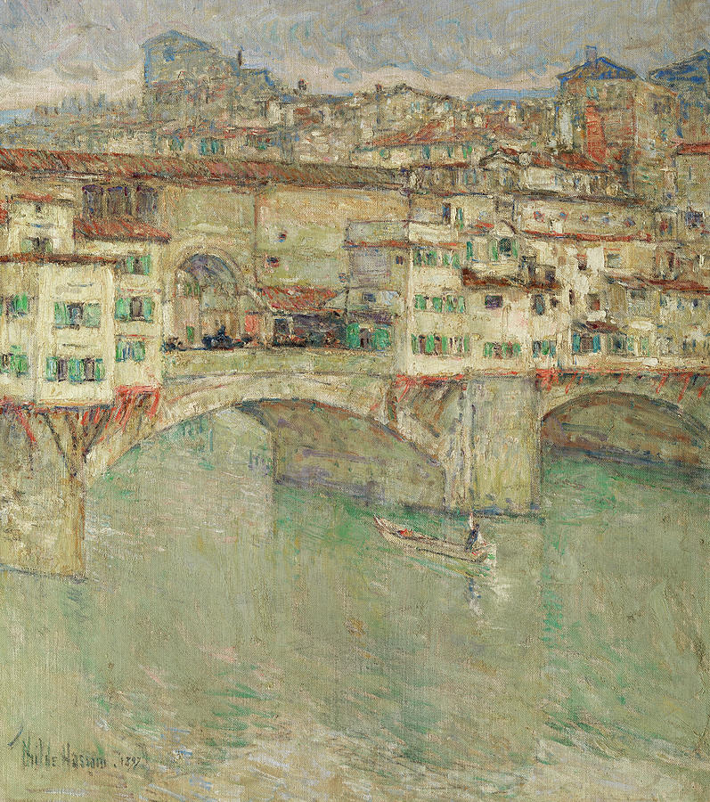 Ponte Vecchio Painting by Childe Hassam