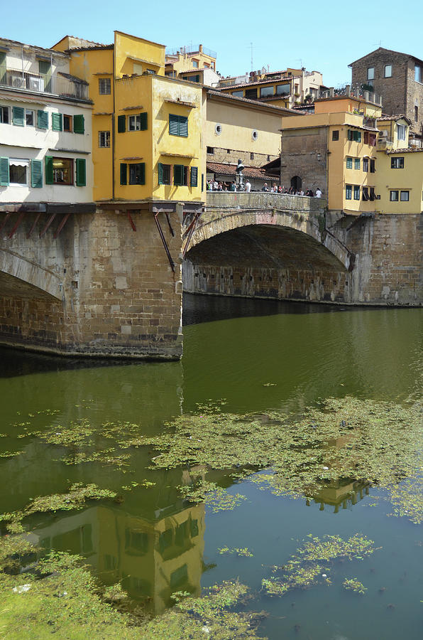Ponte Vecchio Reflected in River Arno Florence Italy Photograph by Shawn OBrien