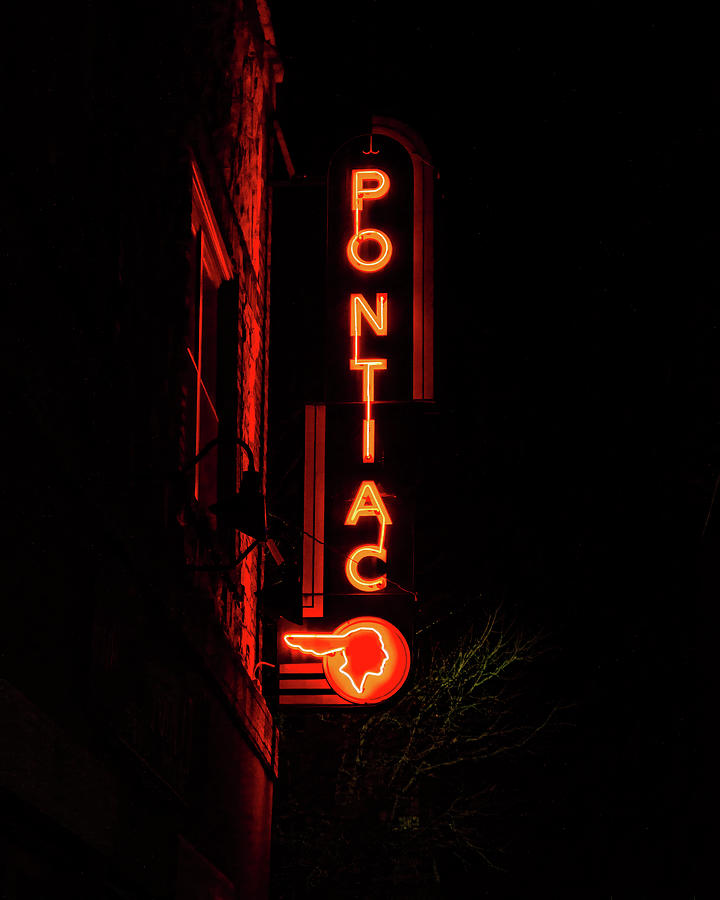 Pontiac car dealership neon Sign Photograph by Flees Photos