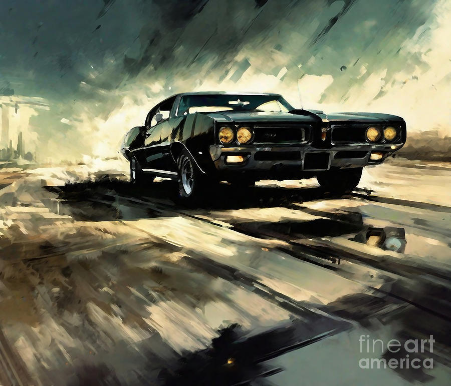 Pontiac Gto Retro Cars 1970 Cars Muscle Cars Hdr Drawing by Cortez ...