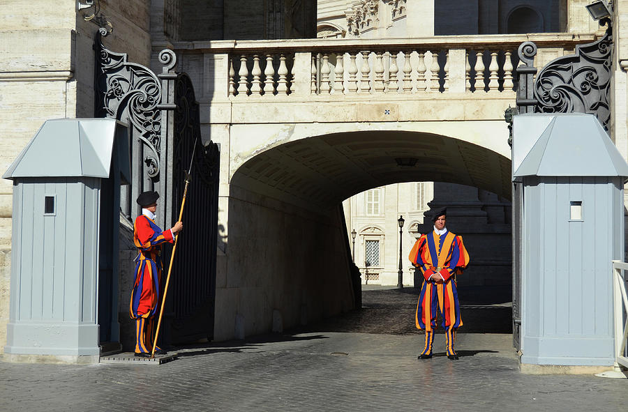 Pontifical Swiss Guard in Vatican City Rome Italy Photograph by Shawn OBrien