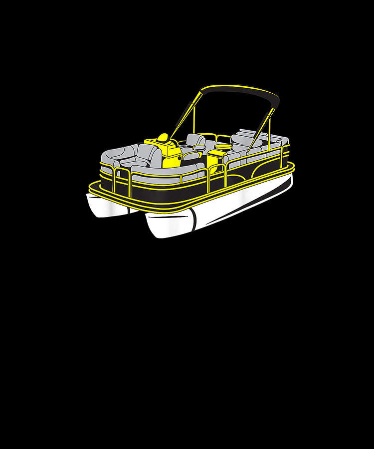 Pontoon Boat Illustration Boating Drawing by Yvonne Remick