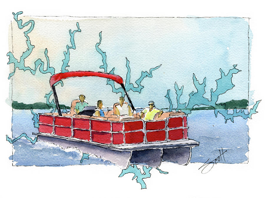 Pontoon Posse Painting by Scott Brown