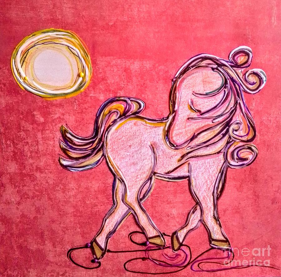 Pony express  Mixed Media by Barbara Leigh Art