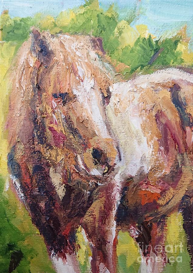Pony painting  Painting by Mary Cahalan Lee - aka PIXI
