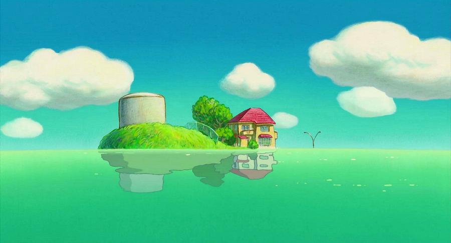 Ponyo, island, clouds and greenery, Ghibli Landscape Digital Art by Hans  Butterblumenhaus - Pixels