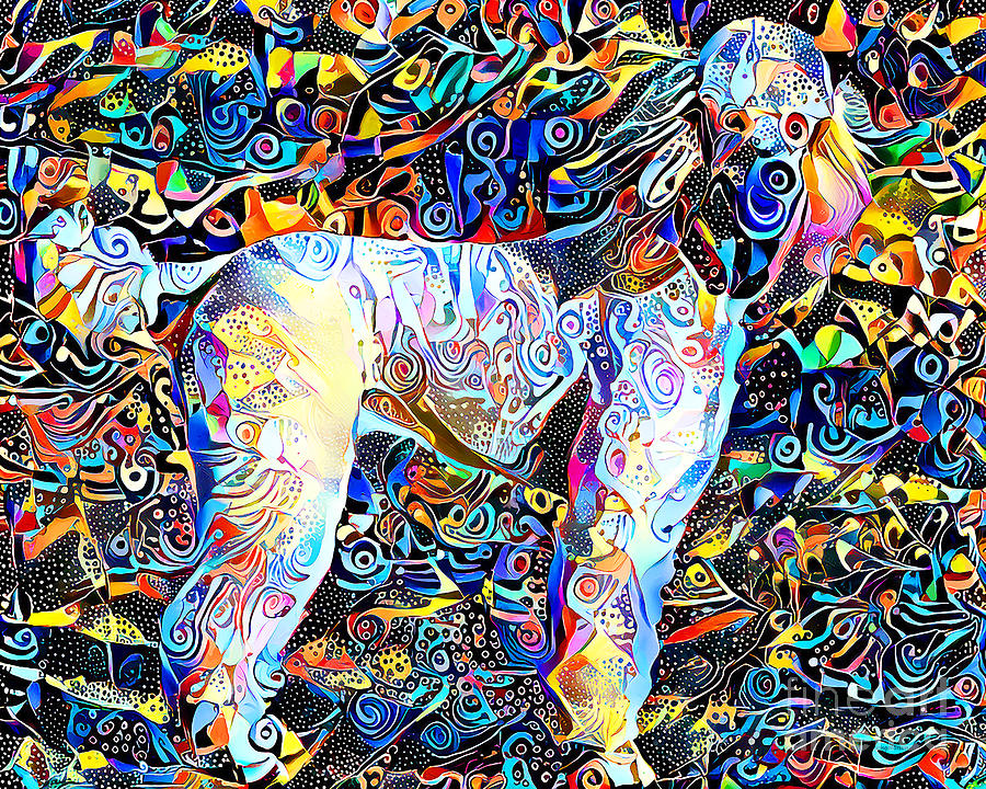 Poodle Dog In Vibrant Contemporary Surreal Abstract Colors 20210203 v2 Photograph by Wingsdomain Art and Photography