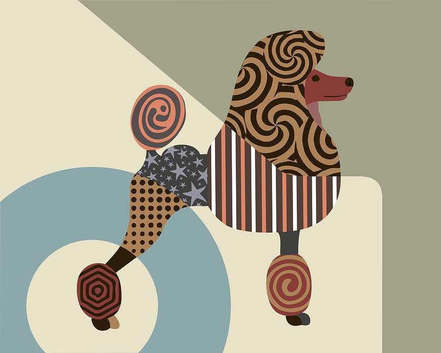 Abstract Digital Art - Poodle by Lanre Studio