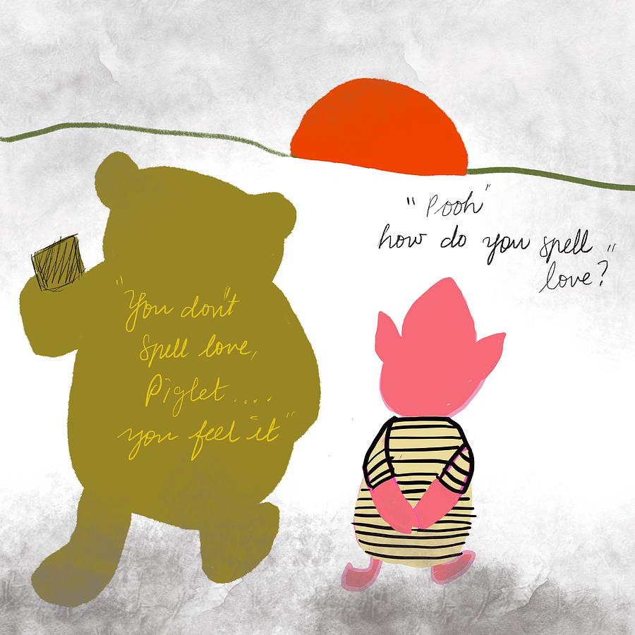 Pooh n piglet Painting by Trilby Cole