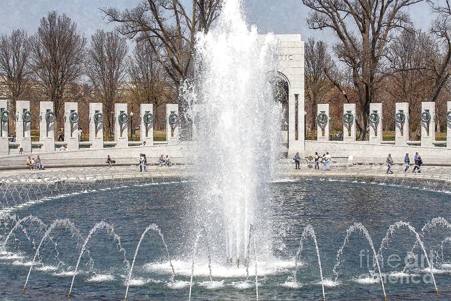 Pool and fountains at the World War II Memorial in Washington, DC USA Photograph by William Kuta