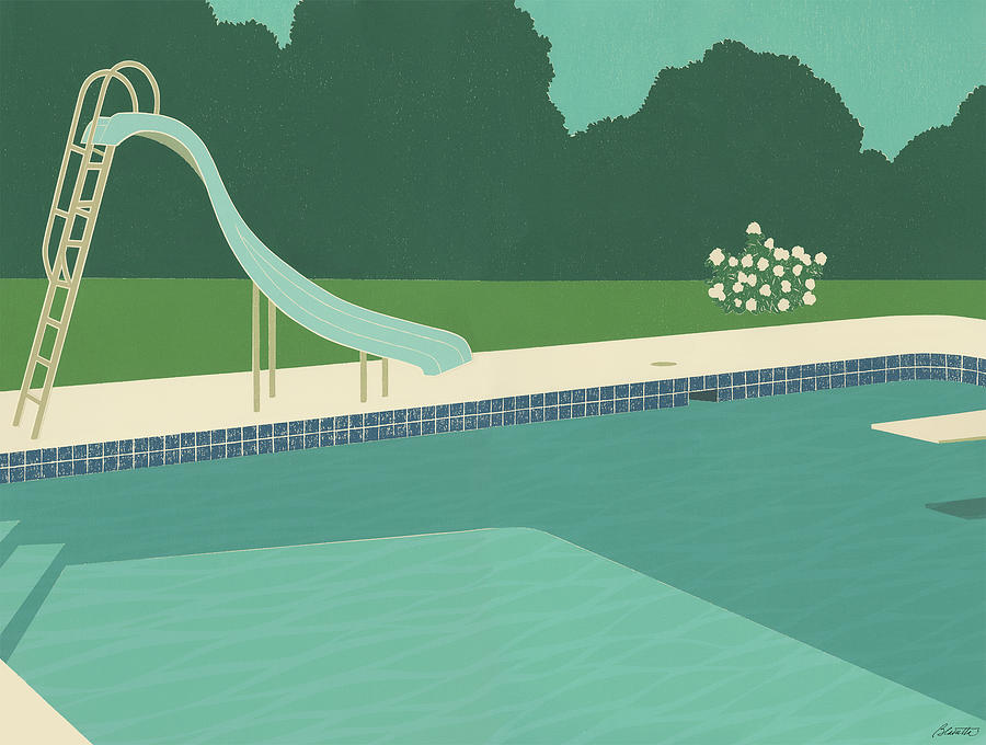 Pool And Slide Digital Art By Mary Lynn Blasutta Fine Art America