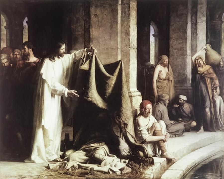 Pool of Bethesda Painting by Carl Bloch