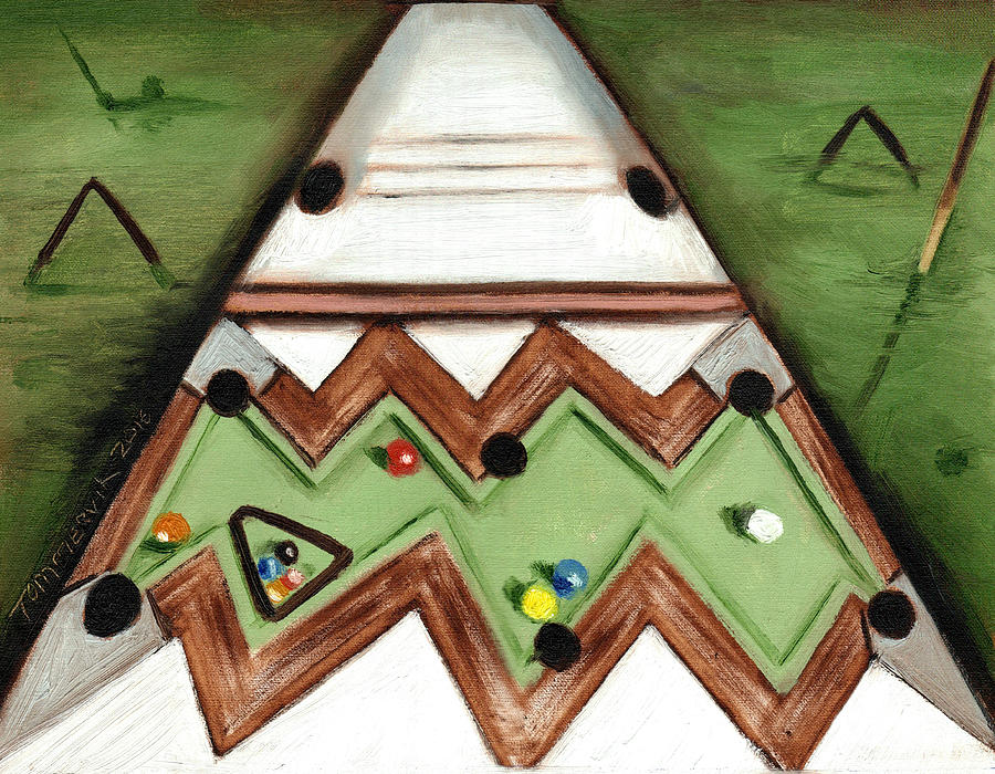 Billiard Table Painting - Pool Shark Art Print by Tommervik