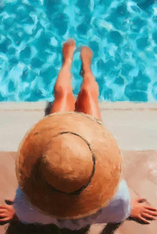 Pool-side Painting by Gary Arnold