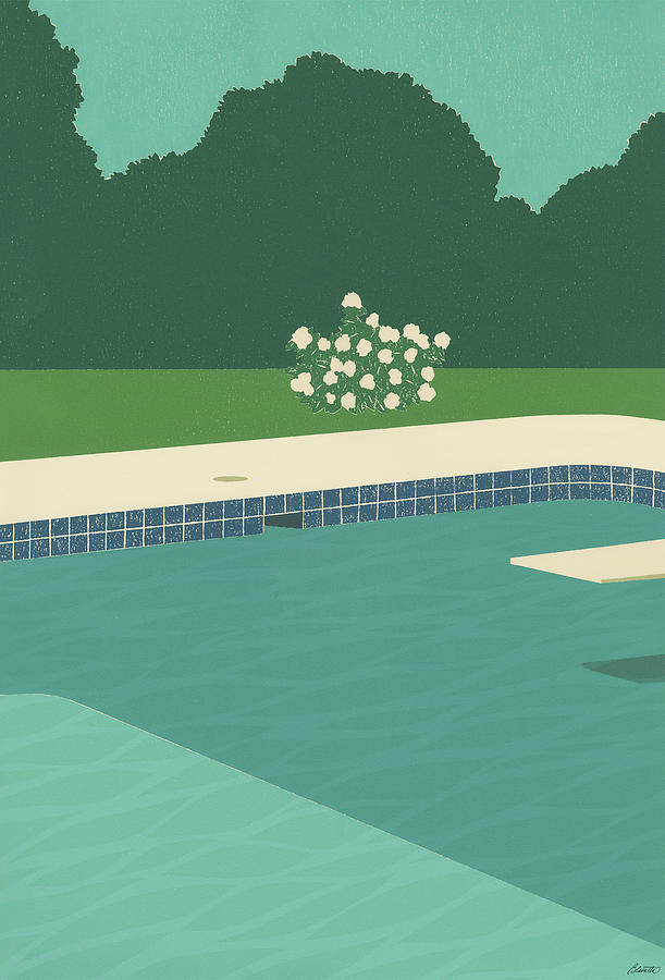Pool Digital Art - Pool With Flowers by Mary Lynn Blasutta