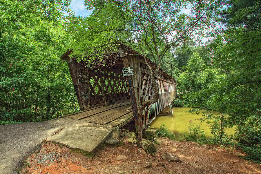 Nature Photograph - Pooles Mill Covered Bridge 2 by Steve Rich