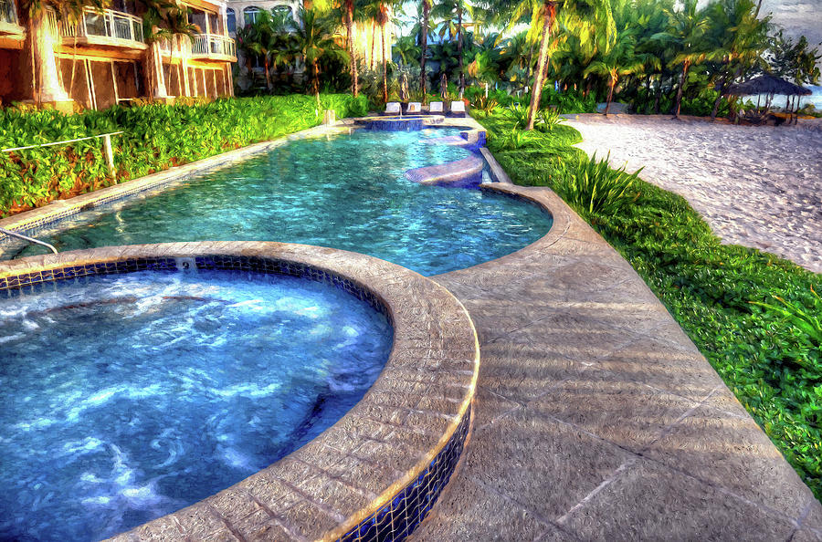 Poolside In The Caymans Digital Art By Edward Landen Fine Art America