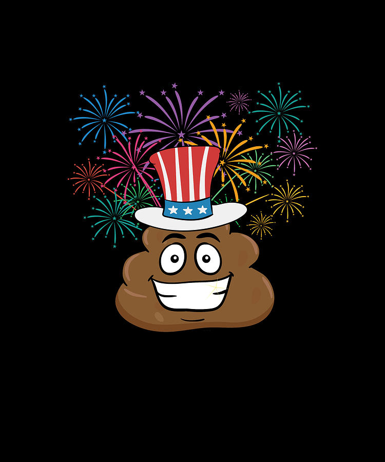 Poop Emoji Funny July 4th Digital Art by Eboni Dabila - Fine Art America