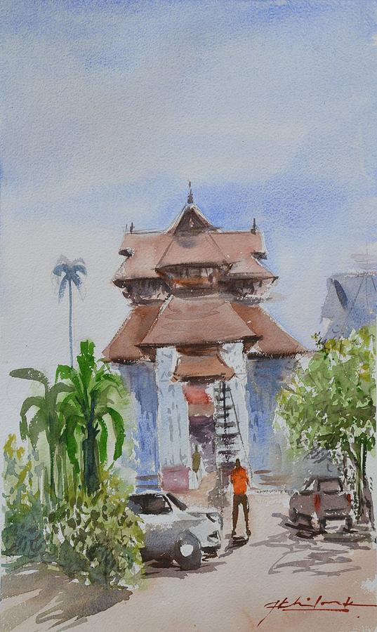 Poornatrayesa Temple Painting by Akhil Mekkatt - Fine Art America