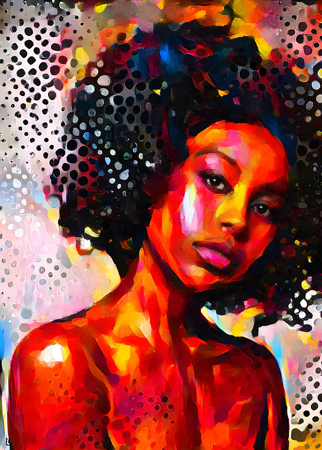 Pop art, Black woman portrait painting, African woman Painting by Leah ...