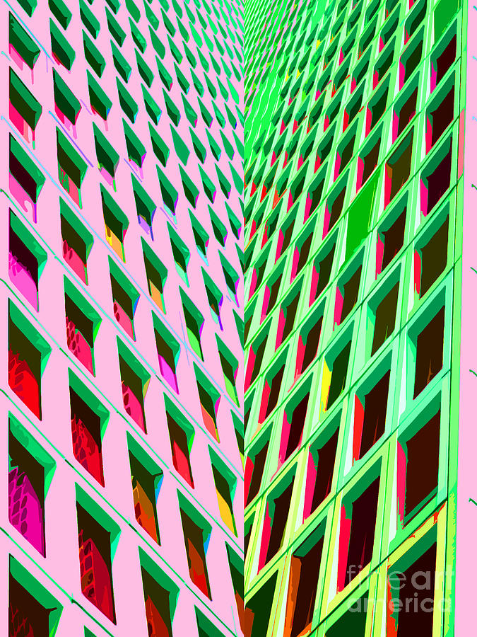 Pop Digital Art - Pop Art Buildings 2 by Edward Fielding