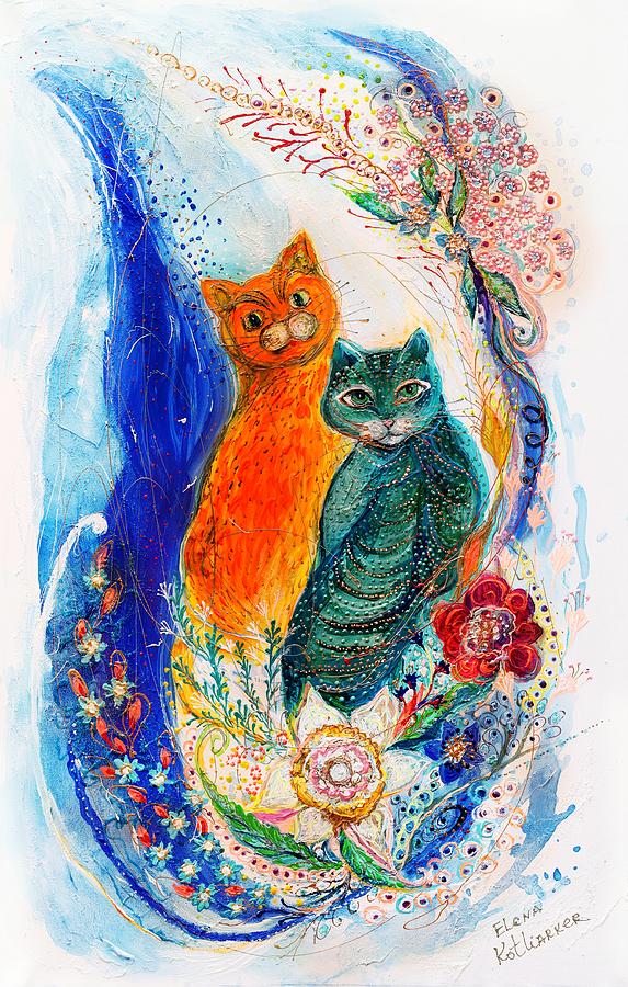 Pop art cats #1 Painting by Elena Kotliarker